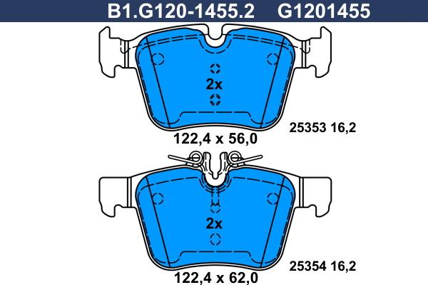 Galfer B1.G120-1455.2 - Kit pastiglie freno, Freno a disco autozon.pro