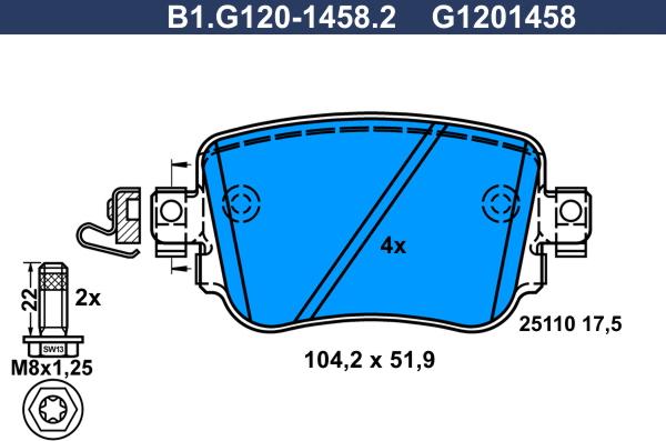 Galfer B1.G120-1458.2 - Kit pastiglie freno, Freno a disco autozon.pro