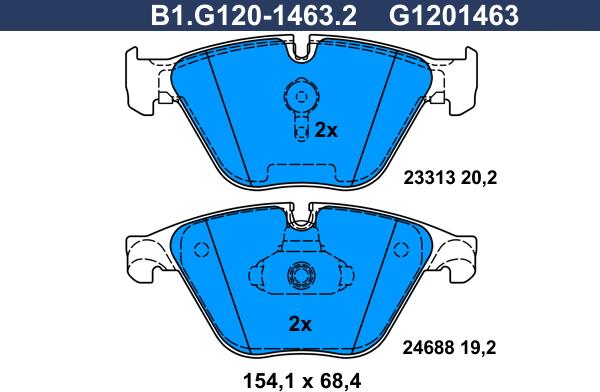 Galfer B1.G120-1463.2 - Kit pastiglie freno, Freno a disco autozon.pro