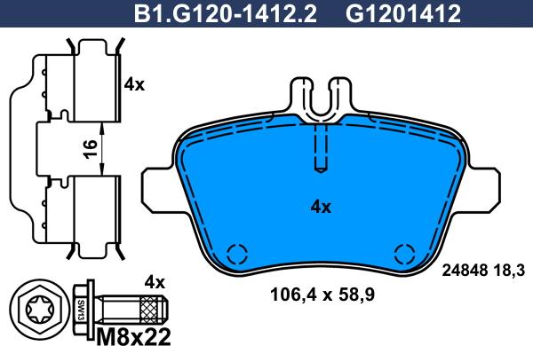 Galfer B1.G120-1412.2 - Kit pastiglie freno, Freno a disco autozon.pro