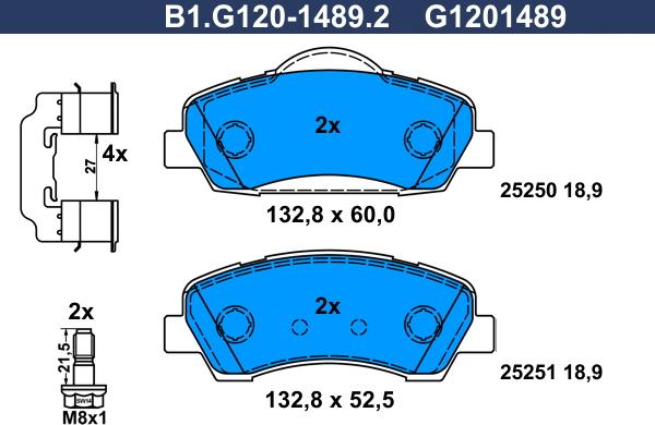 Galfer B1.G120-1489.2 - Kit pastiglie freno, Freno a disco autozon.pro