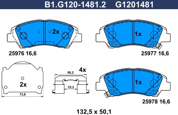 Galfer B1.G120-1481.2 - Kit pastiglie freno, Freno a disco autozon.pro