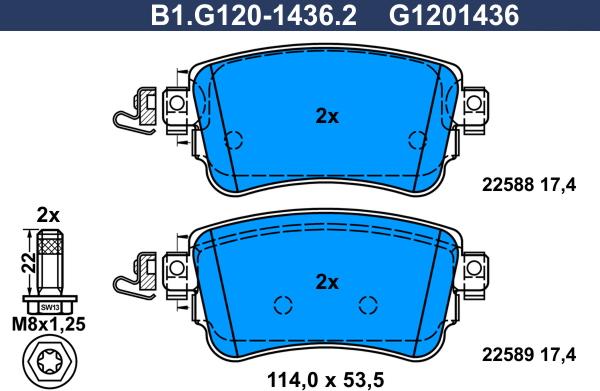 Galfer B1.G120-1436.2 - Kit pastiglie freno, Freno a disco autozon.pro