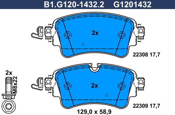 Galfer B1.G120-1432.2 - Kit pastiglie freno, Freno a disco autozon.pro