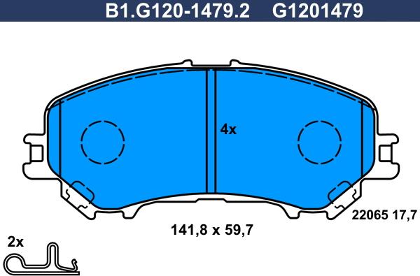 Galfer B1.G120-1479.2 - Kit pastiglie freno, Freno a disco autozon.pro