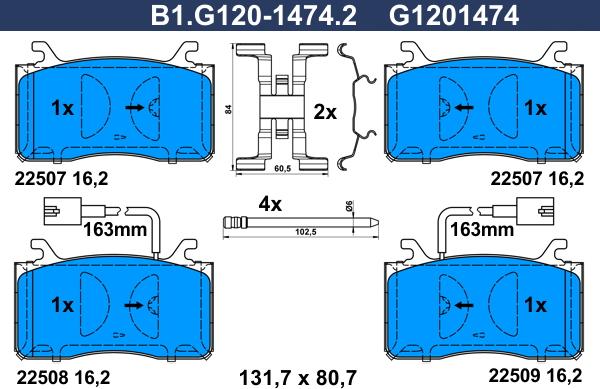 Galfer B1G12014742 - Kit pastiglie freno, Freno a disco autozon.pro