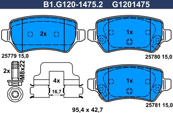 Galfer B1.G120-1475.2 - Kit pastiglie freno, Freno a disco autozon.pro