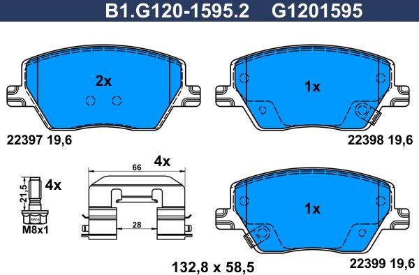 Galfer B1.G120-1595.2 - Kit pastiglie freno, Freno a disco autozon.pro