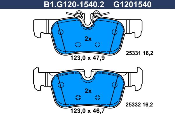 Galfer B1.G120-1540.2 - Kit pastiglie freno, Freno a disco autozon.pro