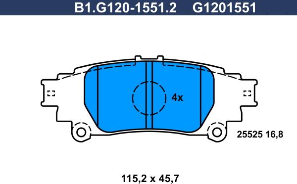 Galfer B1.G120-1551.2 - Kit pastiglie freno, Freno a disco autozon.pro