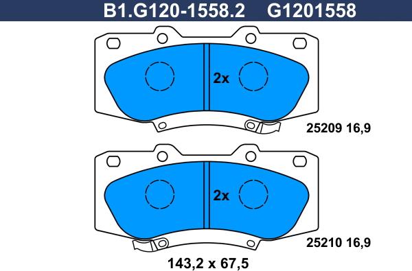 Galfer B1.G120-1558.2 - Kit pastiglie freno, Freno a disco autozon.pro