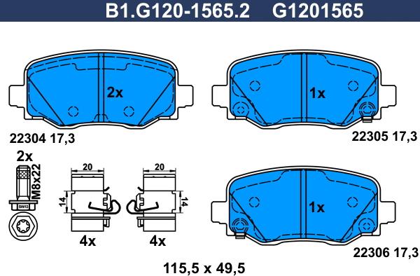 Galfer B1.G120-1565.2 - Kit pastiglie freno, Freno a disco autozon.pro