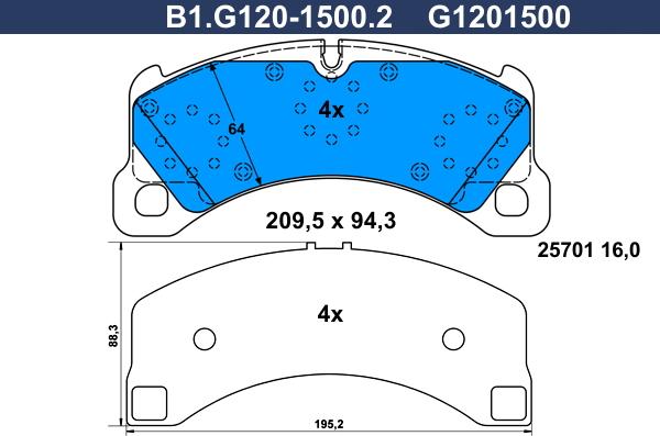 Galfer B1.G120-1500.2 - Kit pastiglie freno, Freno a disco autozon.pro