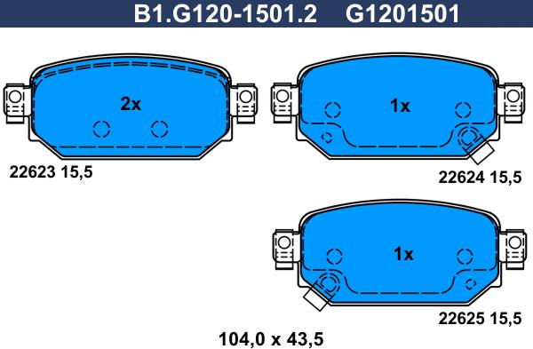 Galfer B1.G120-1501.2 - Kit pastiglie freno, Freno a disco autozon.pro