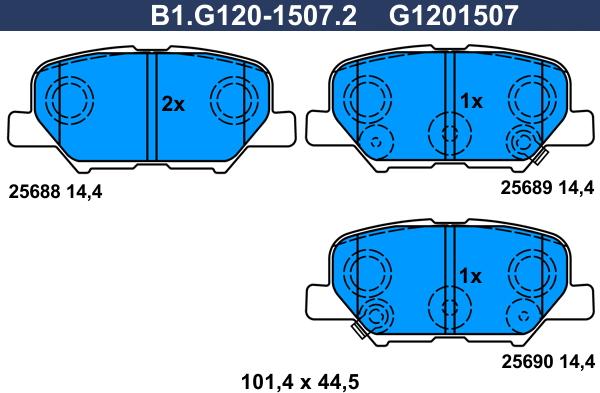 Galfer B1.G120-1507.2 - Kit pastiglie freno, Freno a disco autozon.pro