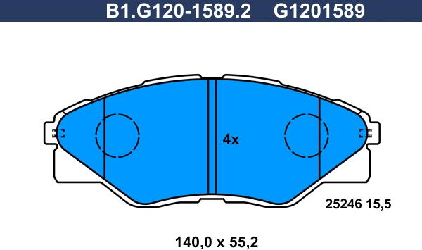 Galfer B1.G120-1589.2 - Kit pastiglie freno, Freno a disco autozon.pro