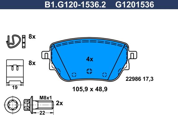 Galfer B1.G120-1536.2 - Kit pastiglie freno, Freno a disco autozon.pro