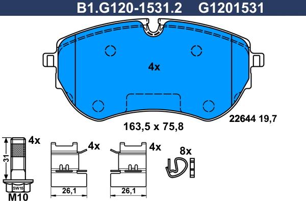 Galfer B1G12015312 - Kit pastiglie freno, Freno a disco autozon.pro