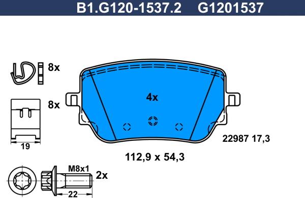 Galfer B1.G120-1537.2 - Kit pastiglie freno, Freno a disco autozon.pro