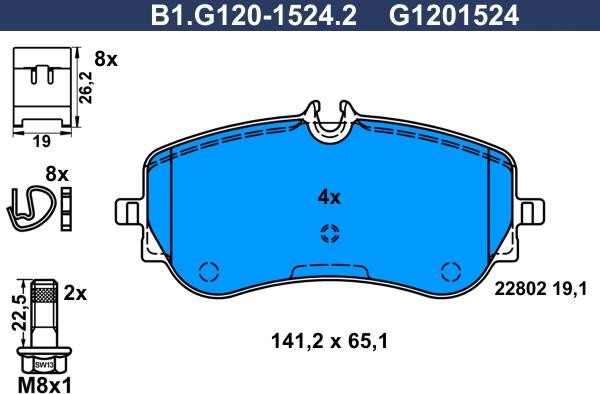 Galfer B1.G120-1524.2 - Kit pastiglie freno, Freno a disco autozon.pro