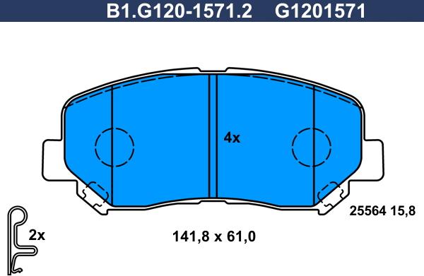 Galfer B1.G120-1571.2 - Kit pastiglie freno, Freno a disco autozon.pro