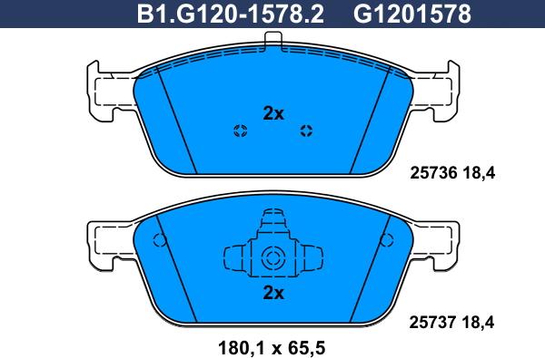 Galfer B1.G120-1578.2 - Kit pastiglie freno, Freno a disco autozon.pro