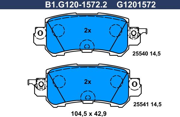 Galfer B1.G120-1572.2 - Kit pastiglie freno, Freno a disco autozon.pro