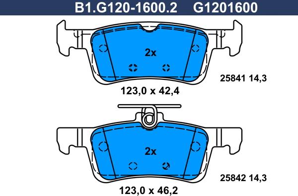 Galfer B1.G120-1600.2 - Kit pastiglie freno, Freno a disco autozon.pro