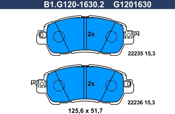 Galfer B1.G120-1630.2 - Kit pastiglie freno, Freno a disco autozon.pro