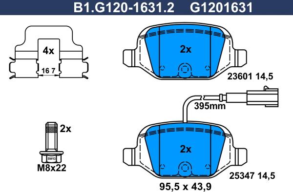 Galfer B1.G120-1631.2 - Kit pastiglie freno, Freno a disco autozon.pro