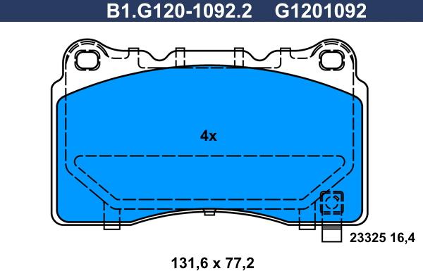 Galfer B1.G120-1092.2 - Kit pastiglie freno, Freno a disco autozon.pro