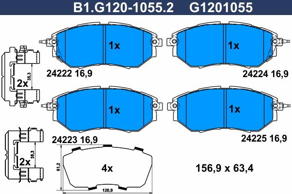 Galfer B1.G120-1055.2 - Kit pastiglie freno, Freno a disco autozon.pro