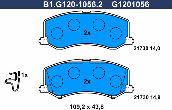 Galfer B1.G120-1056.2 - Kit pastiglie freno, Freno a disco autozon.pro