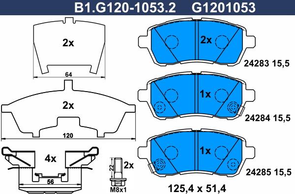 Galfer B1.G120-1053.2 - Kit pastiglie freno, Freno a disco autozon.pro