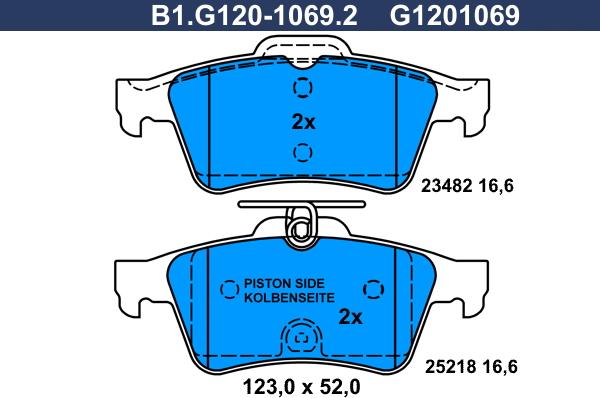 Galfer B1.G120-1069.2 - Kit pastiglie freno, Freno a disco autozon.pro