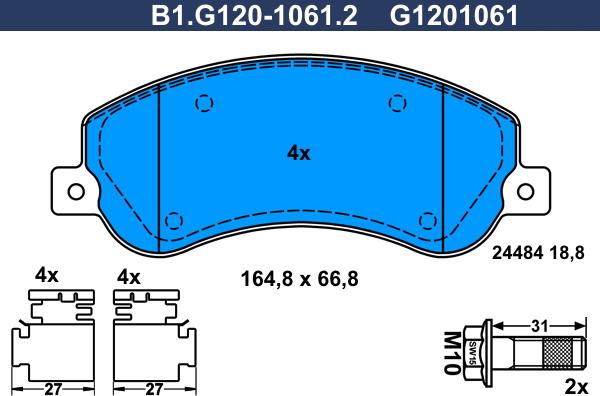 Galfer B1.G120-1061.2 - Kit pastiglie freno, Freno a disco autozon.pro