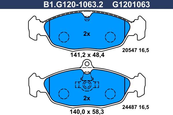 Galfer B1.G120-1063.2 - Kit pastiglie freno, Freno a disco autozon.pro