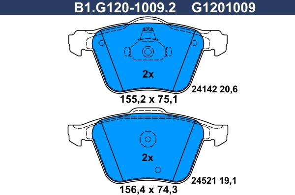 Galfer B1.G120-1009.2 - Kit pastiglie freno, Freno a disco autozon.pro