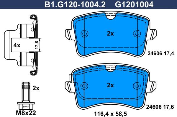 Galfer B1.G120-1004.2 - Kit pastiglie freno, Freno a disco autozon.pro