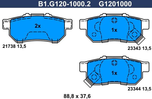 Galfer B1.G120-1000.2 - Kit pastiglie freno, Freno a disco autozon.pro