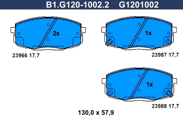 Galfer B1.G120-1002.2 - Kit pastiglie freno, Freno a disco autozon.pro