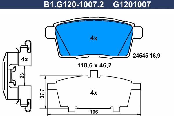 Galfer B1.G120-1007.2 - Kit pastiglie freno, Freno a disco autozon.pro