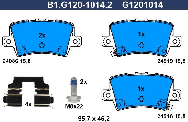 Galfer B1.G120-1014.2 - Kit pastiglie freno, Freno a disco autozon.pro