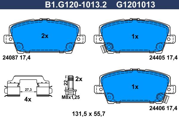 Galfer B1.G120-1013.2 - Kit pastiglie freno, Freno a disco autozon.pro