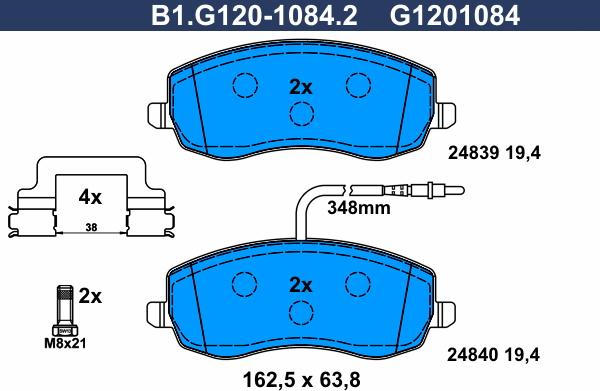 Galfer B1.G120-1084.2 - Kit pastiglie freno, Freno a disco autozon.pro