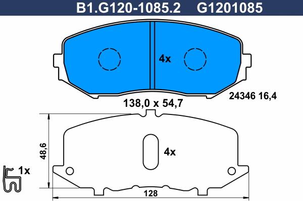 Galfer B1.G120-1085.2 - Kit pastiglie freno, Freno a disco autozon.pro