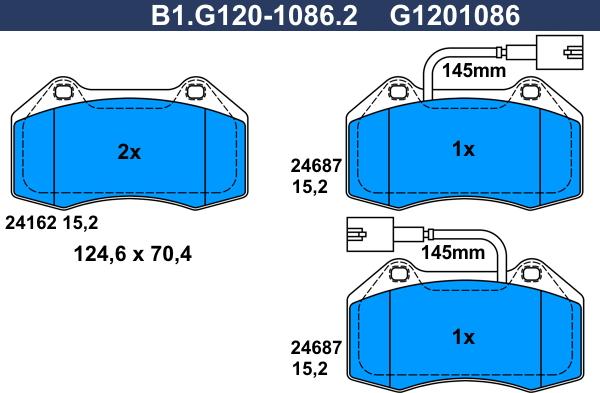 Galfer B1.G120-1086.2 - Kit pastiglie freno, Freno a disco autozon.pro