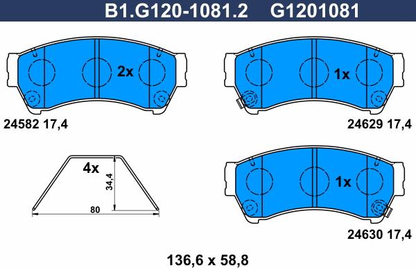 Galfer B1.G120-1081.2 - Kit pastiglie freno, Freno a disco autozon.pro