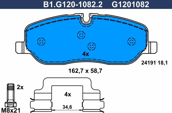 Galfer B1.G120-1082.2 - Kit pastiglie freno, Freno a disco autozon.pro