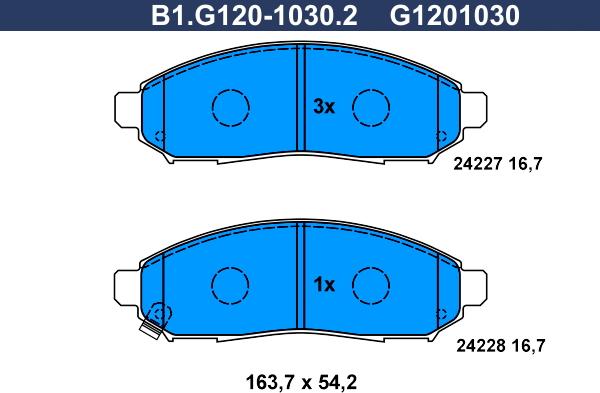 Galfer B1.G120-1030.2 - Kit pastiglie freno, Freno a disco autozon.pro